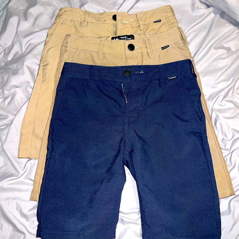3 Pairs of boys Hurley Dri Fit Nike Shorts Size 10